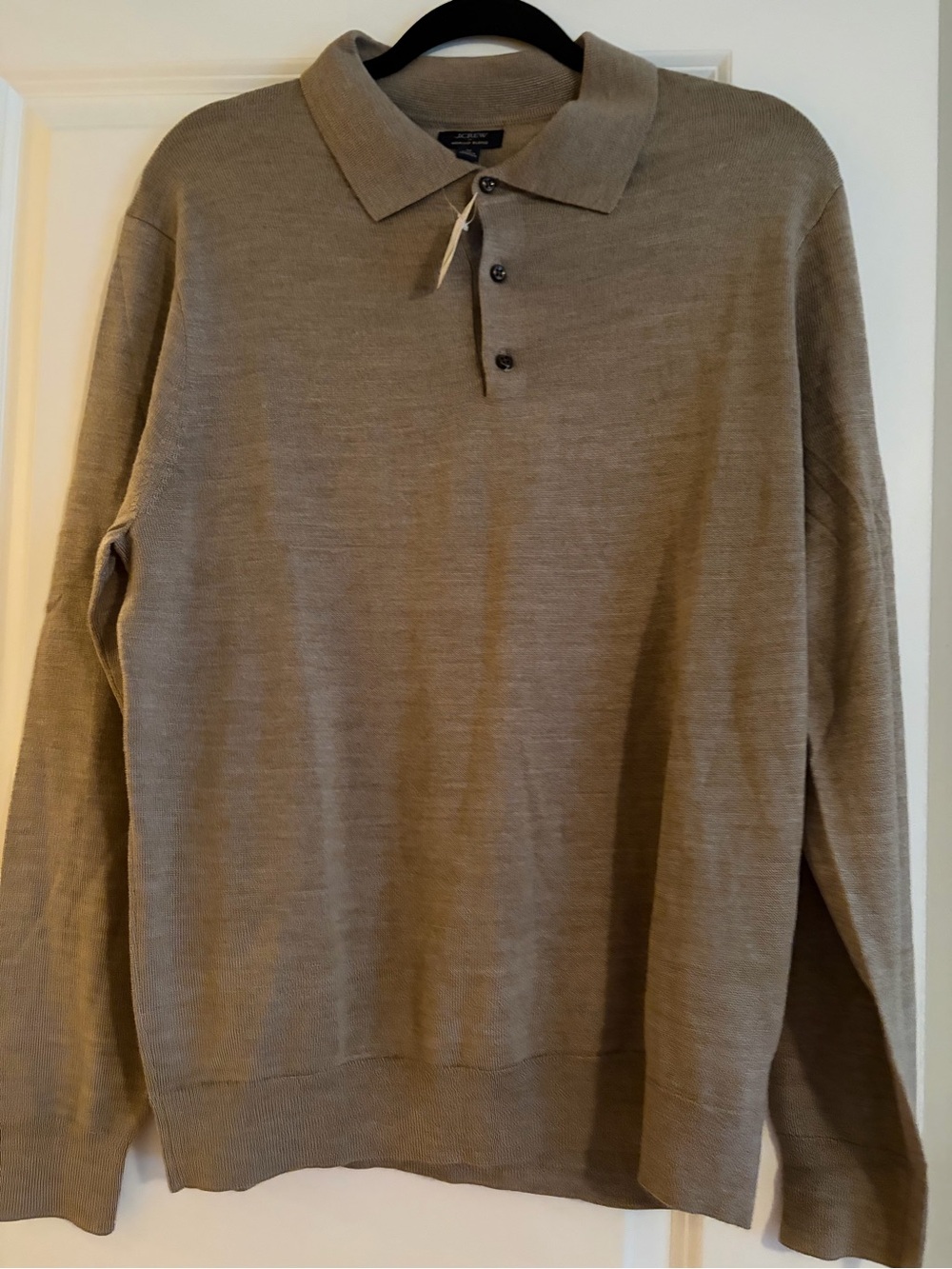 J. Crew Merino Blend Polo Sweater in Taupe NWT
